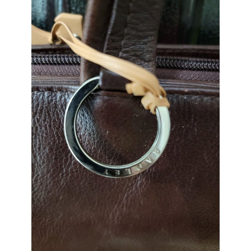 Radley London Brown Leather Tote Bag With Dog Tag Accent - Picture 5 of 11